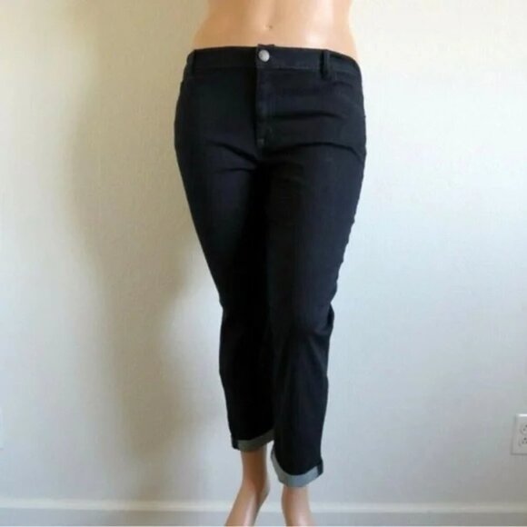 LANE BRYANT Jeans Women Cropped Super Soft Knit Rich Blue Denim Plus Size 20 NWT - Picture 2 of 3